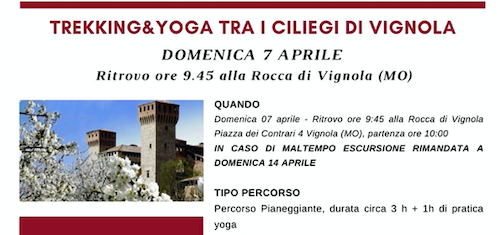 TREKKING&YOGA FRA I CILIEGI IN FIORE A VIGNOLA (MO) – DOMENICA 7 APRILE