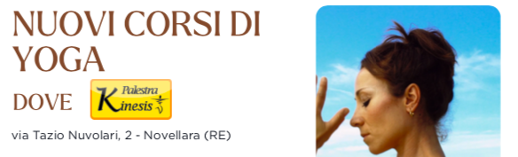NUOVI CORSI DI YOGA 2026/7 – PALESTRA KINESIS NOVELLARA